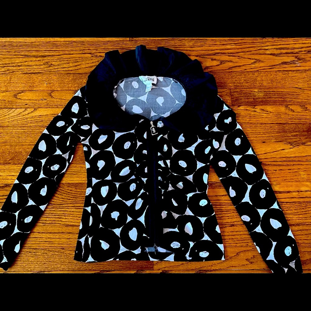 Joseph Ribkoff Black and White Patterned Blouse